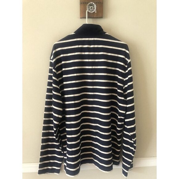 NWT Izod Mens Size XL Blue White Stripe 1/4 Zip Pullover Long Sleeve - Picture 3 of 5